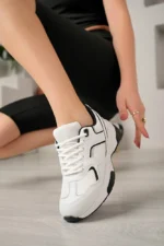 Kadın Günlük Sneaker Ayakkabı Nalira Beyaz Siyah
