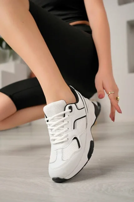Kadın Günlük Sneaker Ayakkabı Nalira Beyaz Siyah