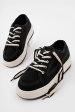 Çocuk Keten Günlük Ayakkabı Jaelina Siyah - Görsel 2